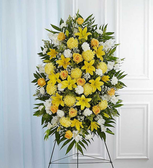 Standing Spray with Yellow Roses 
