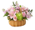 Let them know how much you care with a gorgeous bouquet that features carnations, stock, roses, lilies and Fuji mums. Each bloom is a thoughtful reminder of your support and love, while sitting in a beautifully crafted basket. The Standard Bouquet is approximately 14"H x 19"W.