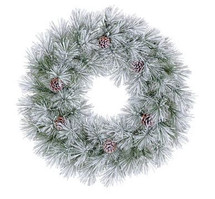 30" Flocked Pre-lit Indoor Everlasting Wreath