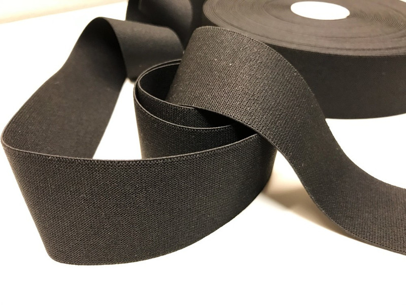 25mm 1 inch satin black waistband elastic