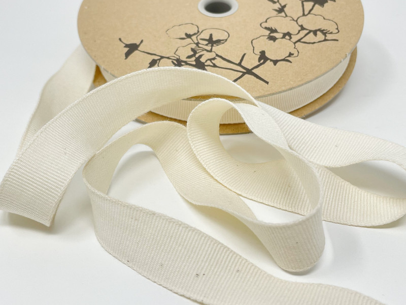 15mm Undyed Organic Cotton Ribbon
