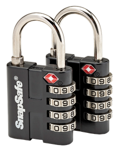 SnapSafe 76020 TSA Lock Resettable Open With Combination Metal 2 Per Pkg                                                                                                                                