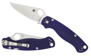 Spyderco C81GPDBL2 Para Military 2  3.42" Folding Plain Satin CPM S110V Blade/Dark Blue Textured G10 Handle Includes Pocket Clip                                                                        