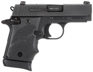 Sig Sauer 9389BRGAMBI P938 Micro-Compact BRG 9mm Luger 3" 7+1 Black Nitron Stainless Steel Black Hogue Rubber Grip                                                                                      