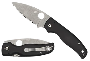 Spyderco C229GP Shaman  3.58" Folding Plain Stonewashed CPM S30V SS Blade/Black Textured G10 Handle Includes Pocket Clip                                                                                