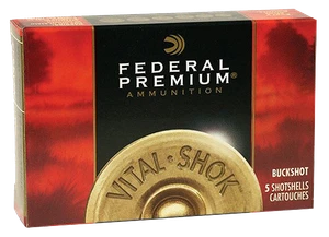 Federal P158000 Premium Magnum 12Gauge 3" 10Pellets 000BuckShot 5 Per Box/50 Case                                                                                                                       