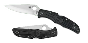 Spyderco C10PBK Endura 4 Lightweight 3.80" Folding Drop Point Plain VG-10 SS Blade/Black  Textured FRN Handle Includes Pocket Clip                                                                      