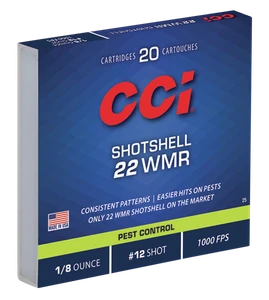 CCI 0025 Pest Control Shotshell 22WMR 52gr #12Shot 20 Per Box/100 Case                                                                                                                                  