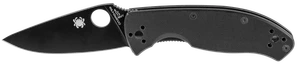 Spyderco C122GBBKP Tenacious  3.39" Folding Drop Point Plain Black Matte 8Cr13MoV SS Blade Black  Textured G10 Handle Includes Pocket Clip                                                              