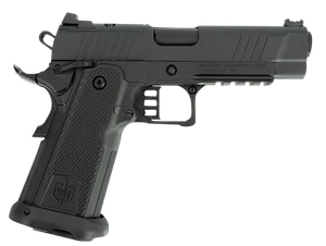 MAC 12500005 Mac 9 DS 9mm Luger 17+1 4.25" Black Bull w/Target Crown Barrel, QPQ Tenifer Cerakote Optic Cut/Serrated Carbon Steel Slide & Polymer Frame w/Beavertail & Picatinny Rail, Ambidextrous     