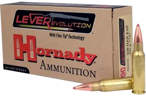 Hornady 82240 LEVERevolution  338MarlinExpress 200gr Flex Tip eXpanding 20 Per Box/10 Case                                                                                                              