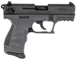 Walther Arms 5120765 P22 Q 22 LR 10+1 3.42" Black Steel/Threaded Barrel, Matte Black Tenifer Serrated/Steel Slide & Tungsten Gray Polymer Frame w/Picatinny Rail, Black Interchangeable Backstrap Grips 