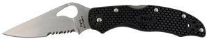 Spyderco BY01PSBK2 Byrd Harrier 2 Lightweight 3.36" Folding Part Serrated 3Cr13MoV SS Blade Black  Textured FRN Handle Includes Pocket Clip                                                             