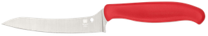 Spyderco K14PRD Z-Cut Pointed 4.40" Fixed Plain Stonewashed CTS BD1N SS Blade, Red Textured Polypropylene Handle                                                                                        