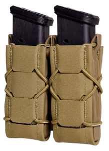 High Speed Gear 24PT02CB TACO Gen 2 Double Coyote Brown Nylon Laminate MOLLE Mount Pistol                                                                                                               