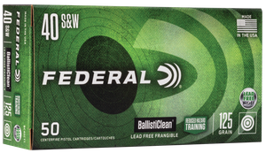 Federal BC40CT1 BallistiClean Reduced Hazard Training 40S&W 125gr Lead Free Frangible 50 Per Box/20 Case                                                                                                