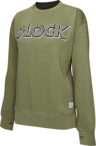 Glock AP96264 Women's Retro Fleece  Olive Cotton/Polyester Long Sleeve 2XL                                                                                                                              