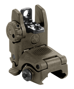 Magpul MAG248-ODG MBUS Sight Rear  Olive Drab Green Polymer, Spring-Loaded Flip Up for AR-15/ M16                                                                                                       