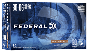 Federal 3006B Power-Shok  30-06Springfield 180gr Jacketed Soft Point 20 Per Box/10 Case                                                                                                                 