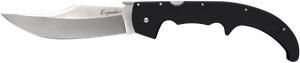 Cold Steel CS62MGC Espada  XL 7.50" Folding Clip Point Plain AUS-10A SS Blade/9.25" Black w/Polished Bolsters G10 Handle Includes Belt Clip                                                             