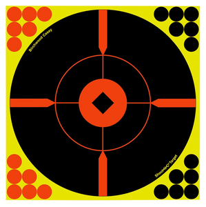 Birchwood Casey 34015 Shoot-N-C Reactive Target Self-Adhesive Paper Black/Yellow/Red 12" Bullseye BMW 5 Pack                                                                                            