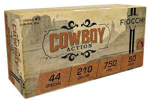 Fiocchi 44SCA Cowboy Action  44S&WSpl 210gr Lead Flat Point 50 Per Box/10 Case                                                                                                                          