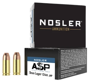 Nosler 51286 Assured Stopping Power Handgun 9mmLuger 124gr Jacketed Hollow Point 20 Per Box/20 Case                                                                                                     