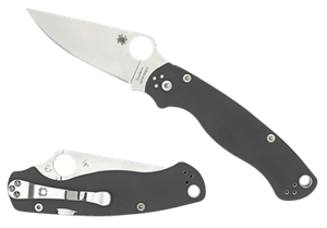 Spyderco C81GPDGY2 Para Military 2  3.47" Folding Plain Satin Maxamet Steel Blade/Dark Gray Textured G10 Handle Includes Pocket Clip                                                                    