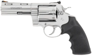 Colt Mfg ANACONDASP4RTS Anaconda  44 Mag 6 Shot 4.25" Stainless Barrel, Cylinder & Frame, Black Hogue Rubber w/Finger Grooves Grip                                                                      