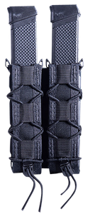 High Speed Gear 11EX02BK TACO Extended Mag Pouch Double, Black Nylon, Mounts to MOLLE & 2" Wide Belts                                                                                                   