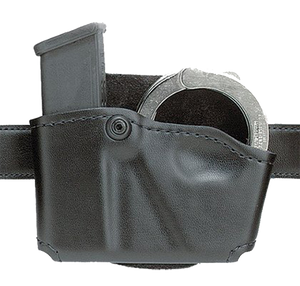 Safariland 5738321 Cuff/Magazine Pouch Compatible w/Beretta 8045F Belt Clip Mount Black Leather                                                                                                         