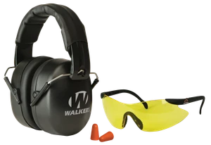 Walker's GWPFM3GFP EXT Range Shooting Muff Combo Kit Includes Foam Ear Plugs, 31 db Over the Head Shooting Muff, Sport Glasses w/Polycarbonate Lens                                                     