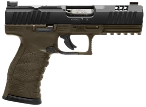 Walther Arms 5220307 WMP Military Full Size Frame 22 WMR 15+1 4.50" Black Steel Barrel, OD Green Optic Ready/Serrated Slide, OD Green Polymer Frame w/Picatinny Rail, Textured Polymer Grip             
