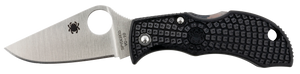Spyderco MBKP Manbug  1.95" Folding Plain Stonewashed VG-10 SS Blade, Black FRN Handle                                                                                                                  