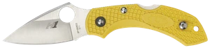 Spyderco C28SYL2 Dragonfly 2 Salt 2.25" Folding Clip Point Serrated H1 Steel Blade Yellow Bi-Directional Texturing FRN Handle Includes Pocket Clip                                                      