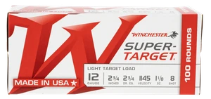 Winchester Ammo TRGT128VP Super-Target Light Target Value Pack 12 Gauge 2.75" 1 1/8oz 8 Shot 100/Box                                                                                                    