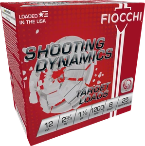 Fiocchi 12SD18H8 Shooting Dynamics Target 12Gauge 2.75" 1 1/8oz 8Shot 25 Per Box/10 Case                                                                                                                