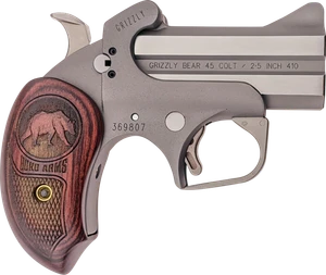 Bond Arms BAGR Grizzly  45 Colt (LC)/410 Gauge 2rd 3" Stainless Steel Double Barrel & Frame, Rebounding Hammer, Blade Front/Fixed Rear Sights, Rosewood Grips, Manual Safety                            
