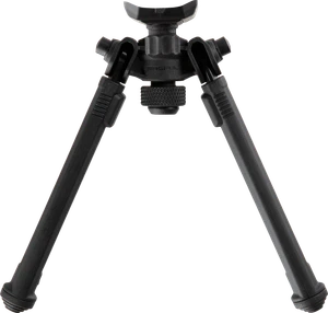 Magpul MAG1075-BLK Bipod  made of Aluminum with Black Finish, Sling Stud Attachment, 6.30-10.30" Vertical Adjustment, & Rubber Feet for AR-Platform                                                     