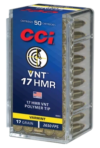 CCI 959CC VNT Rimfire 17HMR 17gr Varmint Tipped 50 Per Box/40 Case                                                                                                                                      