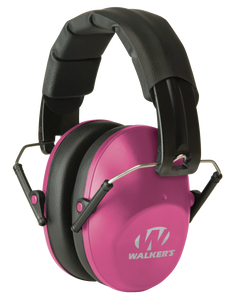 Walker's GWPFPM1PNK Pro Low Profile Passive Muff 22 dB Over the Head Pink/Black Polymer                                                                                                                 