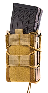 High Speed Gear 112R00CB TACO X2R Mag Pouch Double Coyote Brown Nylon MOLLE Compatible w/ Rifle                                                                                                         