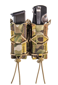 High Speed Gear 11PT02MC TACO Mag Pouch Double MultiCam Nylon MOLLE Compatible w/ Pistol                                                                                                                