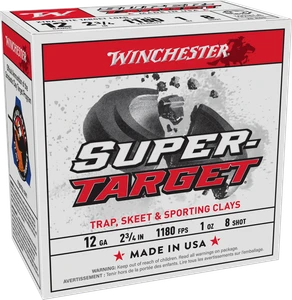 Winchester Ammo TRGTL128 Super-Target Xtra-Lite 12Gauge 2.75" 1oz 8Shot 25 Per Box/10 Case                                                                                                              