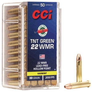 CCI 0060 TNT Green  22WMR 30gr Speer TNT Green Hollow Point 50 Per Box/40 Case                                                                                                                          