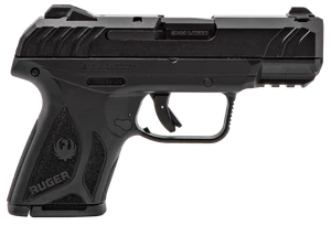 Ruger 3818 Security-9 Compact 9mm Luger  3.42" Barrel 10+1,Black Polymer Frame With Picatinny Acc. Rail, Black Oxide Steel Slide, Manual Safety                                                         