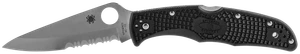 Spyderco C10PSBK Endura 4 Lightweight 3.75" Folding Drop Point Part Serrated VG-10 SS Blade Black  Textured FRN Handle Includes Pocket Clip                                                             