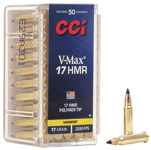 CCI 0049 VMAX  17HMR 17 gr Hornady V-Max 50 Per Box/40 Case                                                                                                                                             