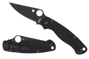 Spyderco C81GPBK2 Para Military 2  3.42" Folding Plain Black DLC CPM S45VN SS Blade/Black Textured G10 Handle Includes Pocket Clip                                                                      