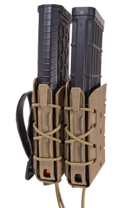 High Speed Gear 162R01CB X2R Taco V2 Mag Pouch Double, Coyote Brown Polymer, Belt Clip/MOLLE U-Mount, Compatible w/ AR/AK Rifle Mags                                                                    